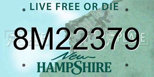 8M22379 New Hampshire License Plate