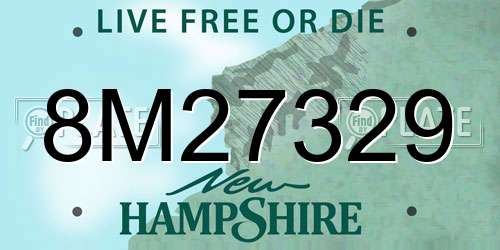 8M27329 New Hampshire License Plate