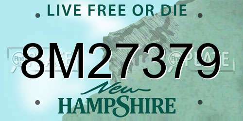 8M27379 New Hampshire License Plate