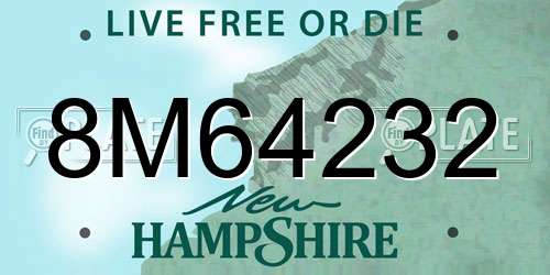8M64232 New Hampshire License Plate