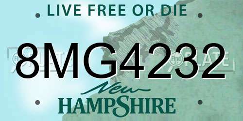 8MG4232 New Hampshire License Plate