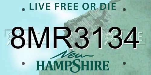 8MR3134 New Hampshire License Plate