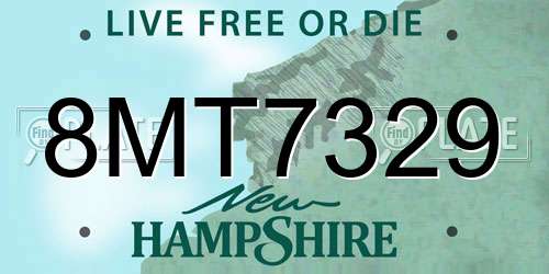 8MT7329 New Hampshire License Plate