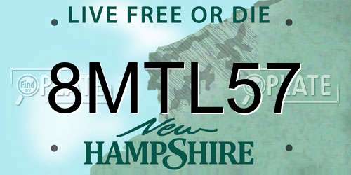 8MTL57 New Hampshire License Plate