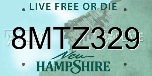 8MTZ329 New Hampshire License Plate