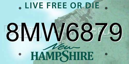 8MW6879 New Hampshire License Plate