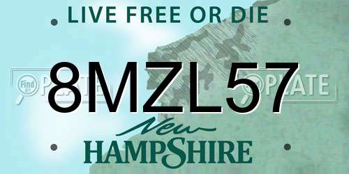 8MZL57 New Hampshire License Plate