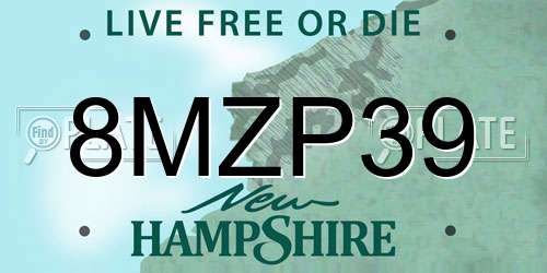 8MZP39 New Hampshire License Plate