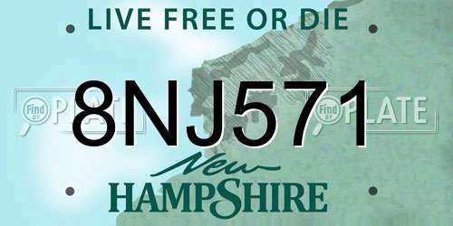 8NJ571 New Hampshire License Plate