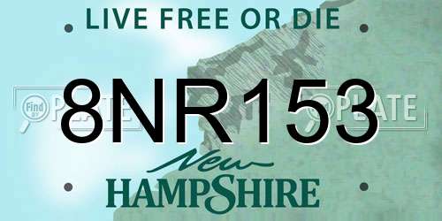8NR153 New Hampshire License Plate