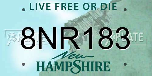 8NR183 New Hampshire License Plate