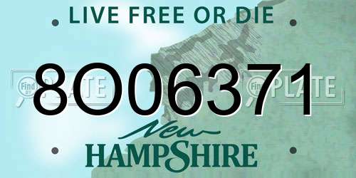 8O06371 New Hampshire License Plate