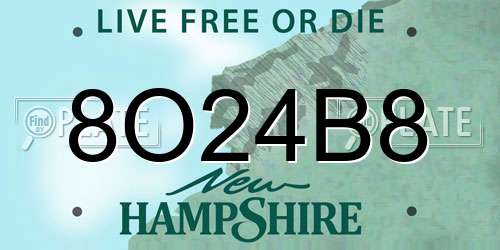 8O24B8 New Hampshire License Plate
