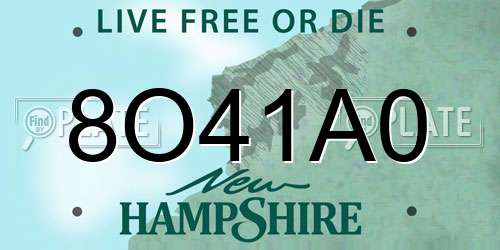 8O41A0 New Hampshire License Plate