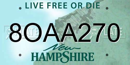 8OAA270 New Hampshire License Plate