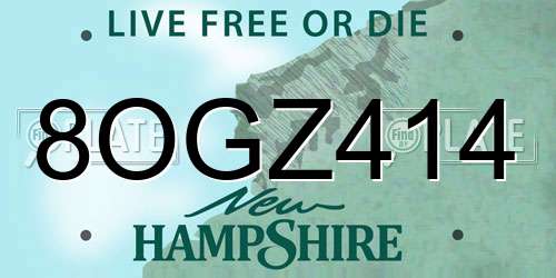 8OGZ414 New Hampshire License Plate