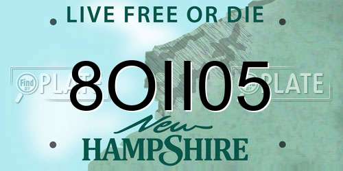 8OII05 New Hampshire License Plate