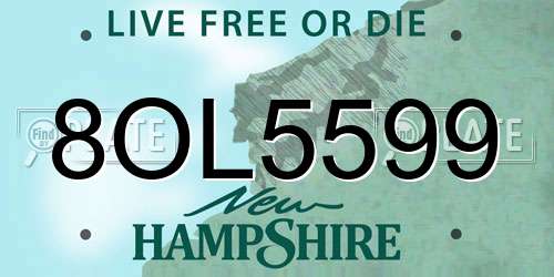 8OL5599 New Hampshire License Plate