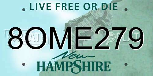 8OME279 New Hampshire License Plate