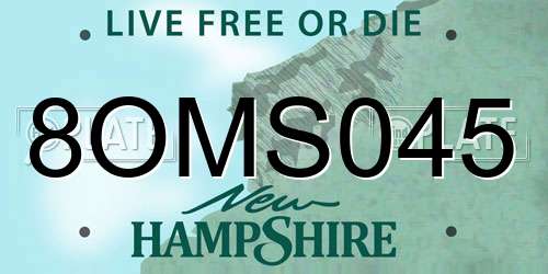 8OMS045 New Hampshire License Plate