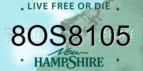 8OS8105 New Hampshire License Plate