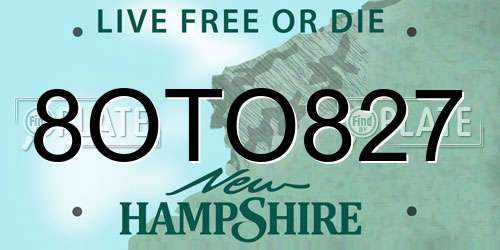 8OTO827 New Hampshire License Plate