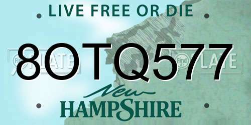 8OTQ577 New Hampshire License Plate