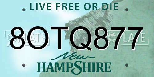 8OTQ877 New Hampshire License Plate