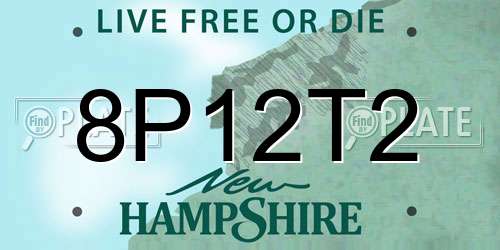 8P12T2 New Hampshire License Plate
