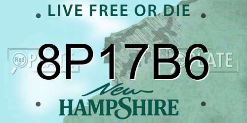 8P17B6 New Hampshire License Plate