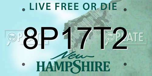 8P17T2 New Hampshire License Plate