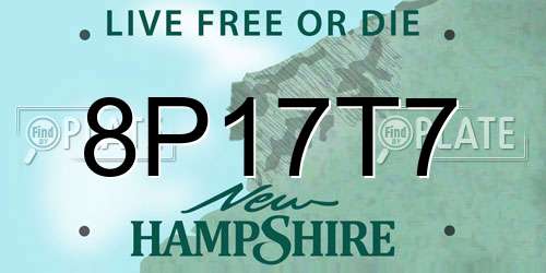 8P17T7 New Hampshire License Plate