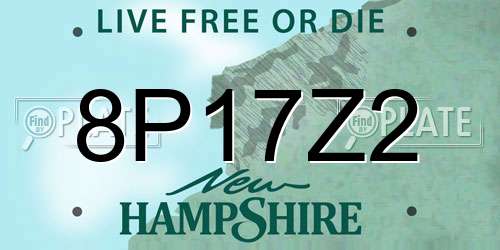 8P17Z2 New Hampshire License Plate