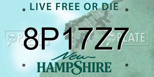8P17Z7 New Hampshire License Plate