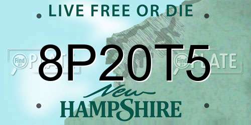 8P20T5 New Hampshire License Plate