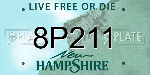 8P211 New Hampshire License Plate