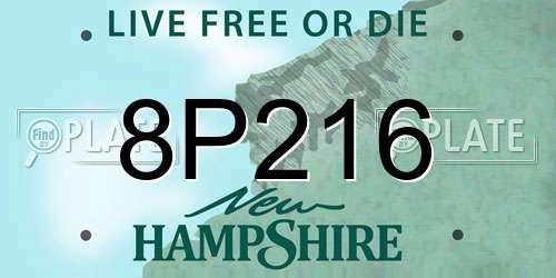 8P216 New Hampshire License Plate