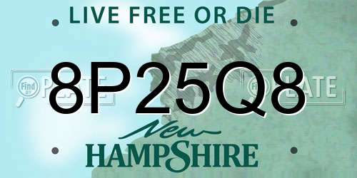 8P25Q8 New Hampshire License Plate