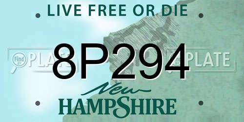 8P294 New Hampshire License Plate