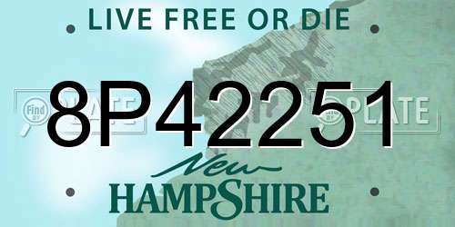 8P42251 New Hampshire License Plate