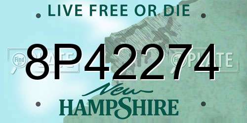 8P42274 New Hampshire License Plate