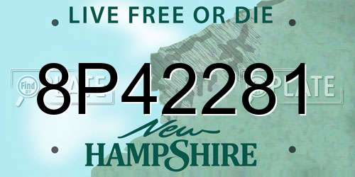 8P42281 New Hampshire License Plate