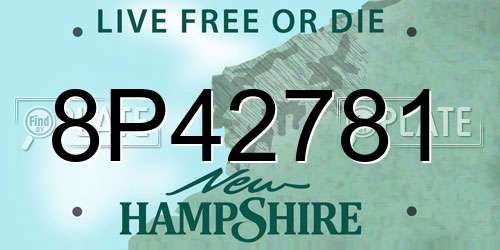8P42781 New Hampshire License Plate