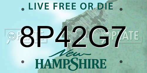 8P42G7 New Hampshire License Plate