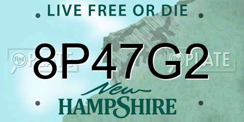 8P47G2 New Hampshire License Plate