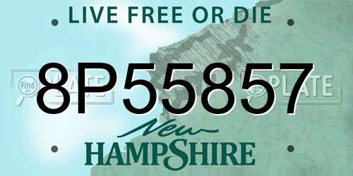 8P55857 New Hampshire License Plate