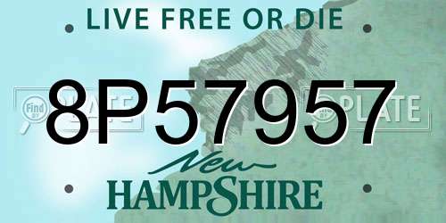 8P57957 New Hampshire License Plate