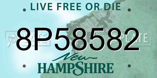8P58582 New Hampshire License Plate