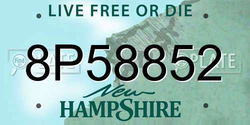 8P58852 New Hampshire License Plate
