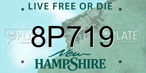 8P719 New Hampshire License Plate